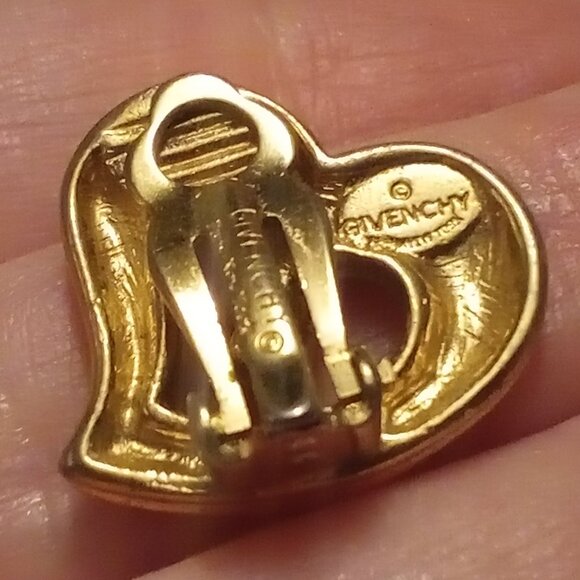 Givenchy Vintage Heart Logo Crystal Clip-on Earrings - Picture 6 of 12
